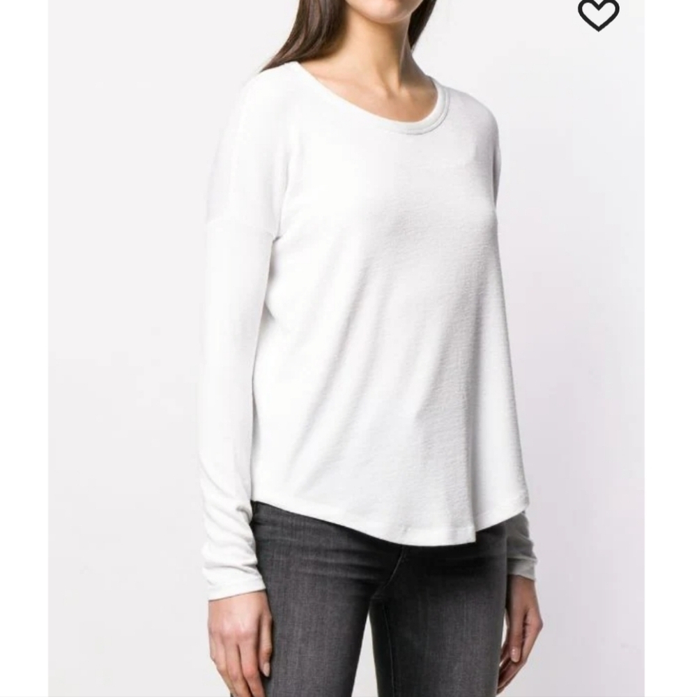 Rag & Bone Basic Long Sleeved Pullover Shirt Whit… - image 5